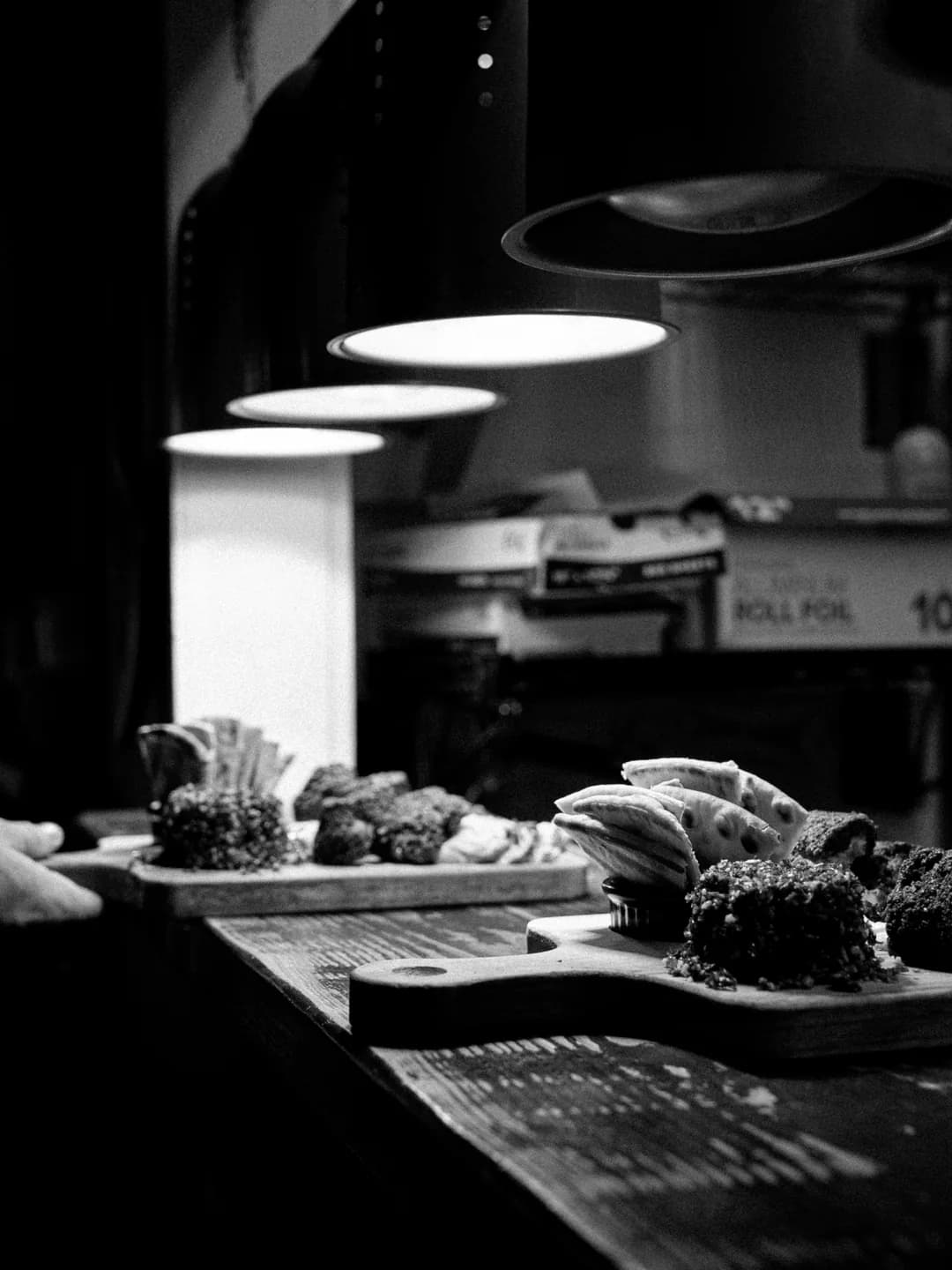 Shared board of Moroccan small plates on the pass at Cybel